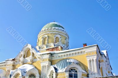 Abandoned orthodox church in winter