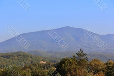Summer landscape with Caucasus green mountains
