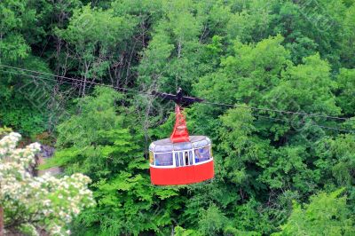 Funicular in Caucasus mountains