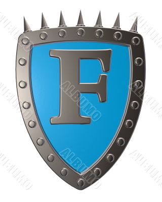 shield with letter f