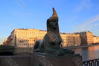 Bridge in Sankt Petersburg with sphinx
