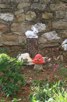 Decorative toys in the garden.