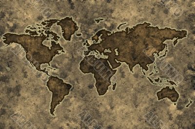 Parchment world map