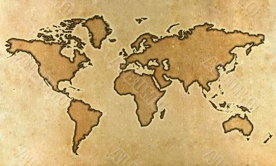 Parchment world map