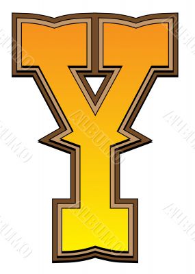 Western alphabet letter - Y