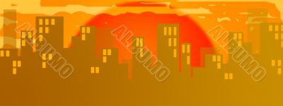 Cityscape at sunset