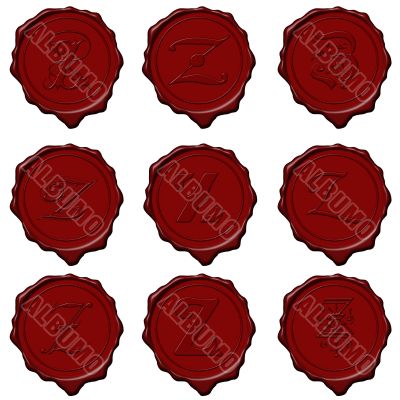 Wax seal alphabet letters - Z