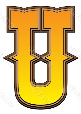 Western alphabet letter - U