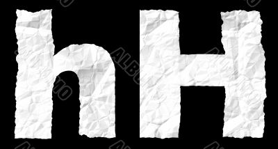 Crumple paper alphabet - H