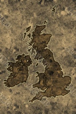 Parchment great britain map