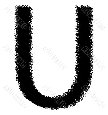 Scribble alphabet letter - U