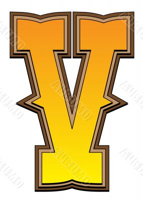 Western alphabet letter - V