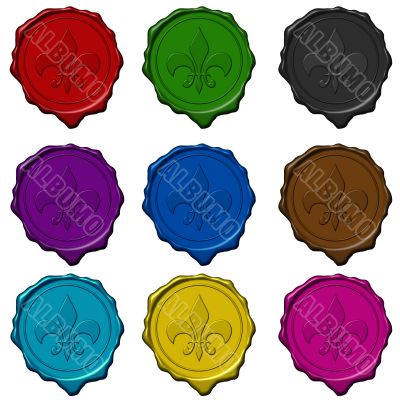 Royal sign colored wax seals