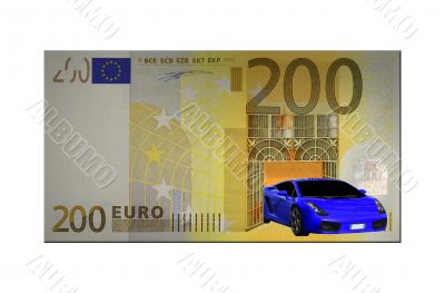 The car comes out of a two hundred euro modified bill