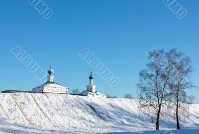 Earthen  wall and cathedrals of the Ryazan Kremlin
