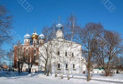 Golden domes of Ryazan Kremlin 