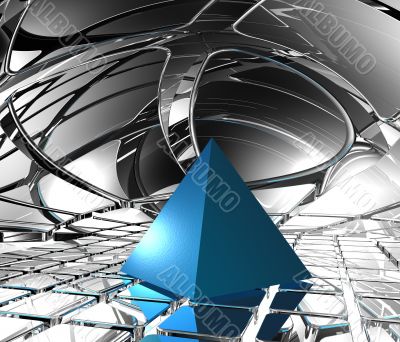 blue pyramid
