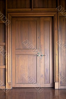 Teak doors.