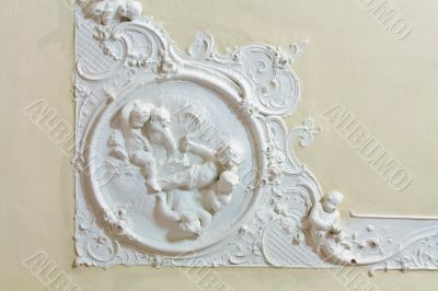 Stucco on the ceiling of historic building