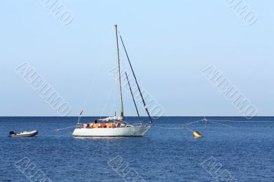 Small boat in the sea
