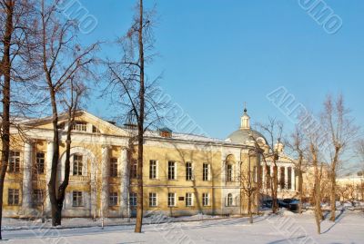 Old-time estate with dome and colonnade 