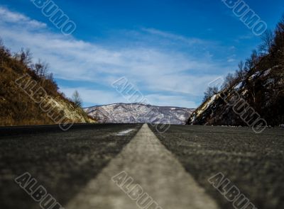 Mountains and road