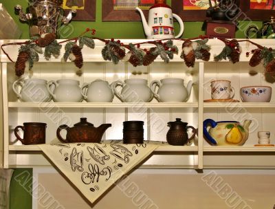 Crockery on a shelf