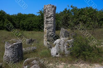 Natural stones set on a bright sunny day.