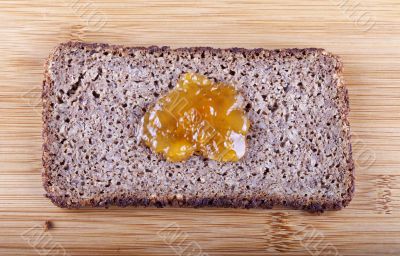 Jam on rye bread
