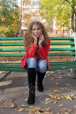 Portrait of woman in red coat