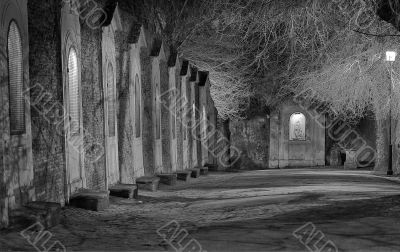 Way of the Cross in an ancient street in Rome