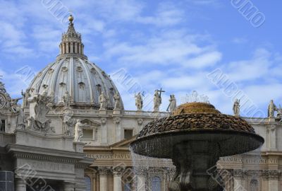 Saint Peter and the fountain of his square