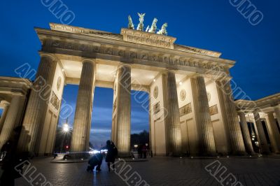 Brandenburg Gate illuminated at night