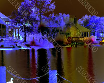 Glossy Lake in the dark