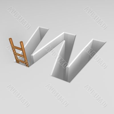 letter w and ladder