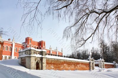 Landscape with old-time palace 