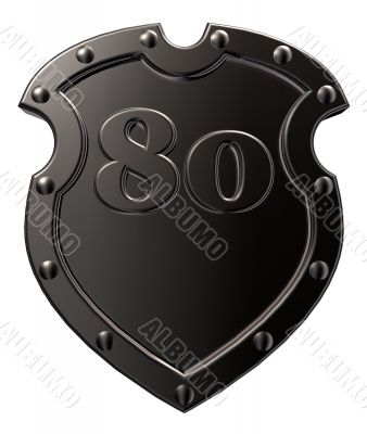 number on metal shield