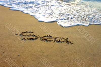 The Word Sea written in the Sand on a Beach 
