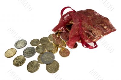 many euro coins come out of a bag