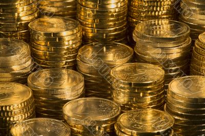 a view of many euro coins