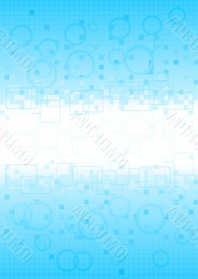 Bright background with circles and squares