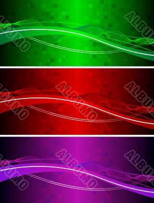 Wavy banners set