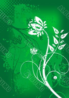 Grunge floral background