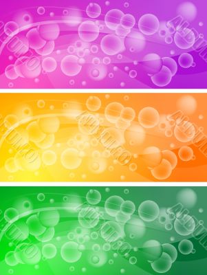 Set of bubbly banners (eps 10)