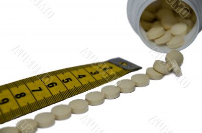 Measuring tape and pills