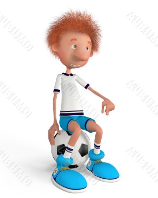 the football player on training