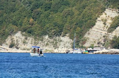 Yacht pier in summer