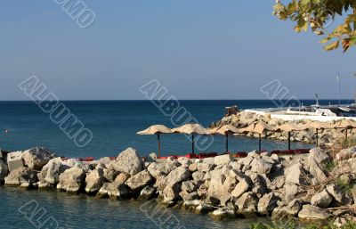 Yacht pier in summer