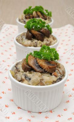 Mushrooms in a creamy sauce