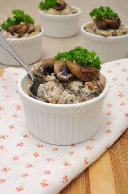Mushrooms in a creamy sauce